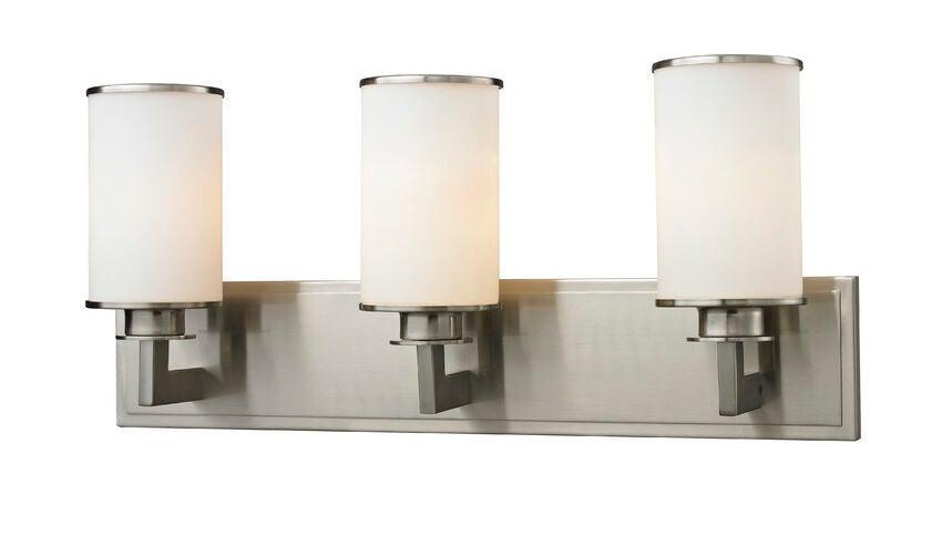 Steel with Cylindrical Matte Opal Glass Shade Vanity Light - LV LIGHTING