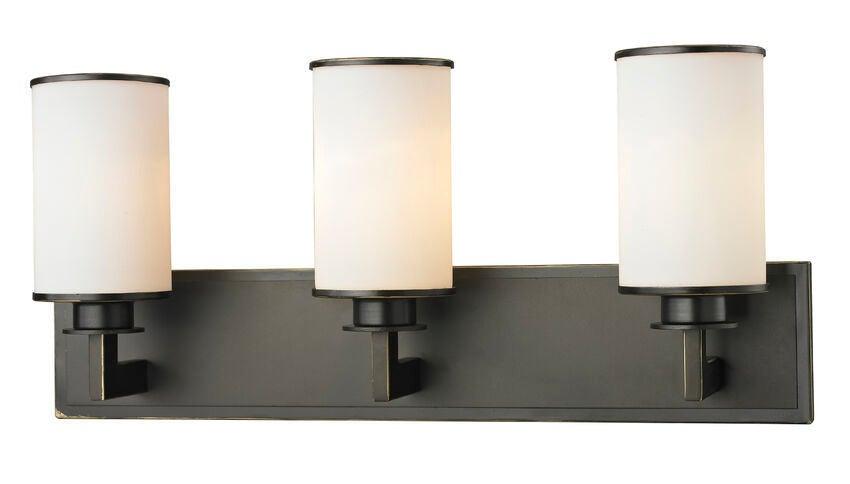 Steel with Cylindrical Matte Opal Glass Shade Vanity Light - LV LIGHTING
