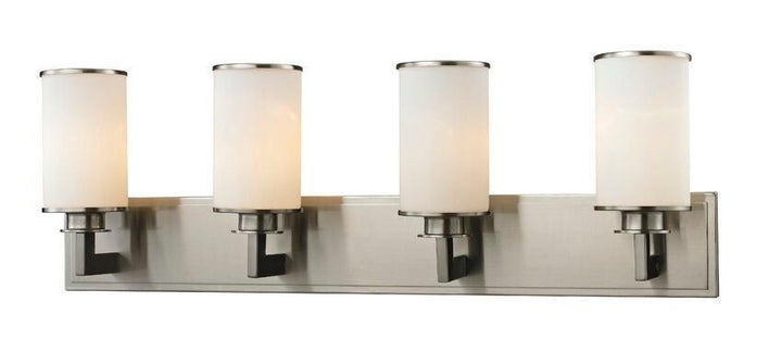 Steel with Cylindrical Matte Opal Glass Shade Vanity Light - LV LIGHTING