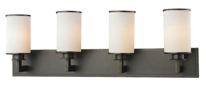 Steel with Cylindrical Matte Opal Glass Shade Vanity Light - LV LIGHTING