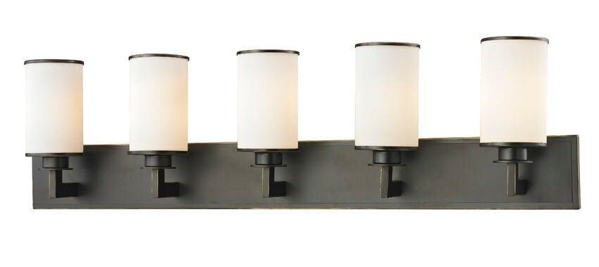 Steel with Cylindrical Matte Opal Glass Shade Vanity Light - LV LIGHTING