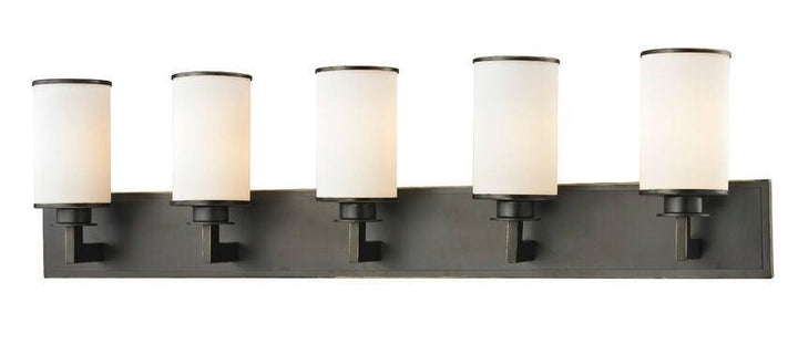 Steel with Cylindrical Matte Opal Glass Shade Vanity Light - LV LIGHTING