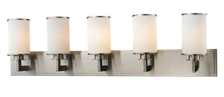 Steel with Cylindrical Matte Opal Glass Shade Vanity Light - LV LIGHTING