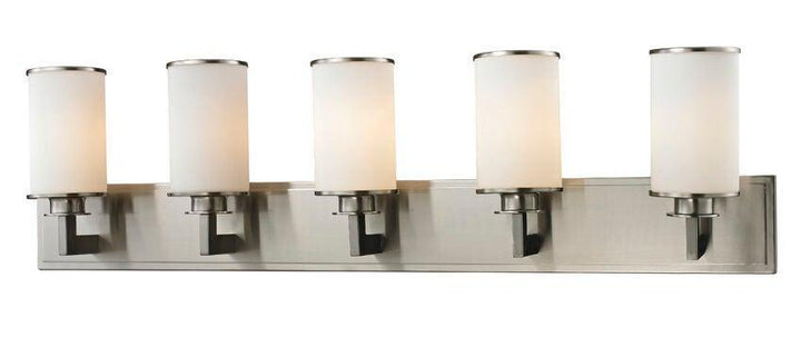 Steel with Cylindrical Matte Opal Glass Shade Vanity Light - LV LIGHTING