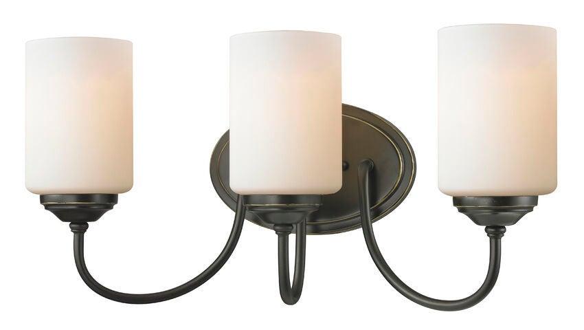 Steel with Cylindrical Matte Opal Glass Shade Vanity Light - LV LIGHTING