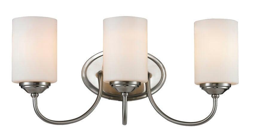 Steel with Cylindrical Matte Opal Glass Shade Vanity Light - LV LIGHTING