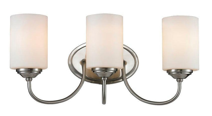 Steel with Cylindrical Matte Opal Glass Shade Vanity Light - LV LIGHTING