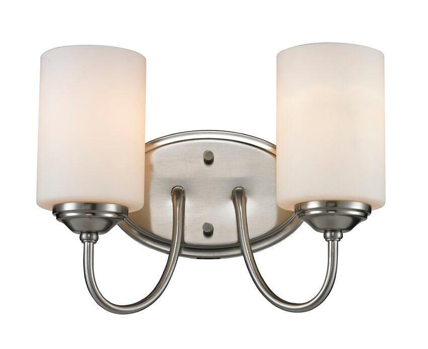 Steel with Cylindrical Matte Opal Glass Shade Vanity Light - LV LIGHTING