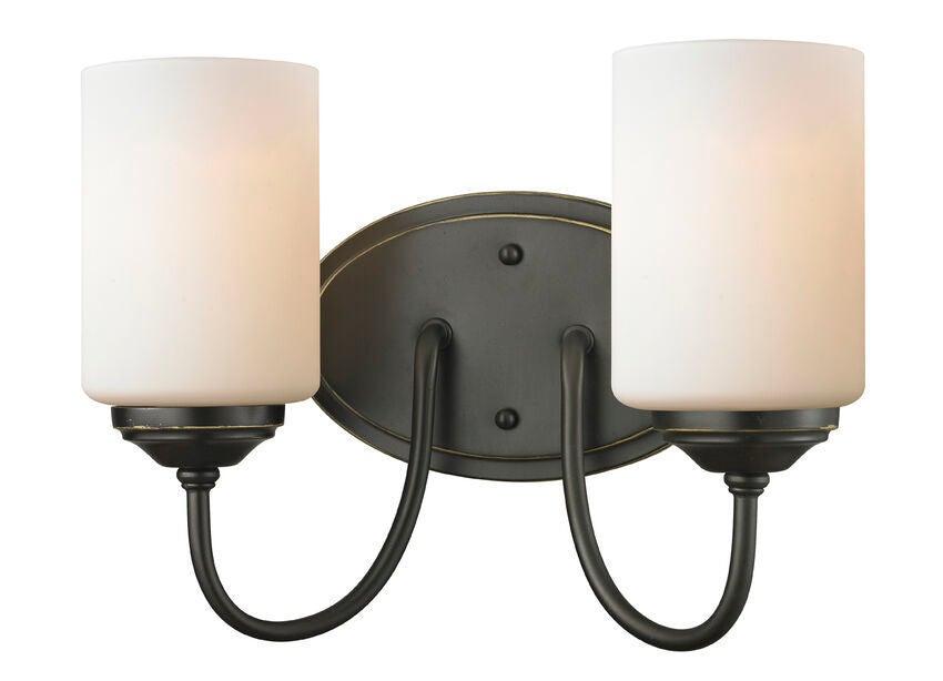 Steel with Cylindrical Matte Opal Glass Shade Vanity Light - LV LIGHTING