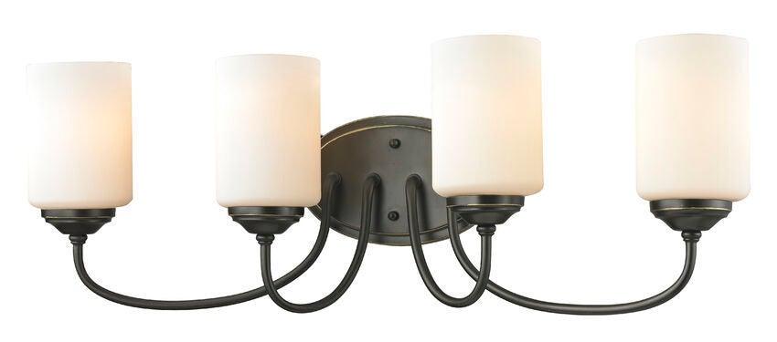 Steel with Cylindrical Matte Opal Glass Shade Vanity Light - LV LIGHTING