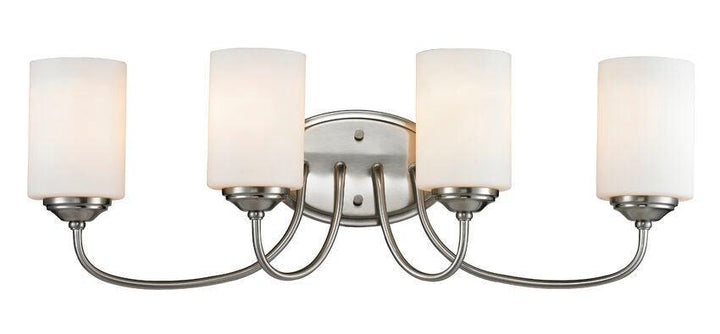 Steel with Cylindrical Matte Opal Glass Shade Vanity Light - LV LIGHTING