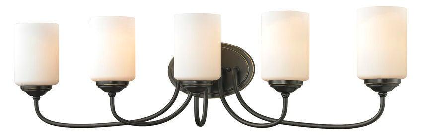 Steel with Cylindrical Matte Opal Glass Shade Vanity Light - LV LIGHTING