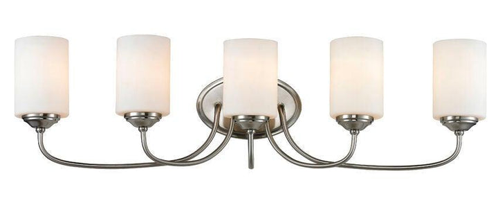 Steel with Cylindrical Matte Opal Glass Shade Vanity Light - LV LIGHTING