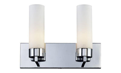 Chrome with Cylindrical Matte Opal Glass Shade Vanity Light - LV LIGHTING