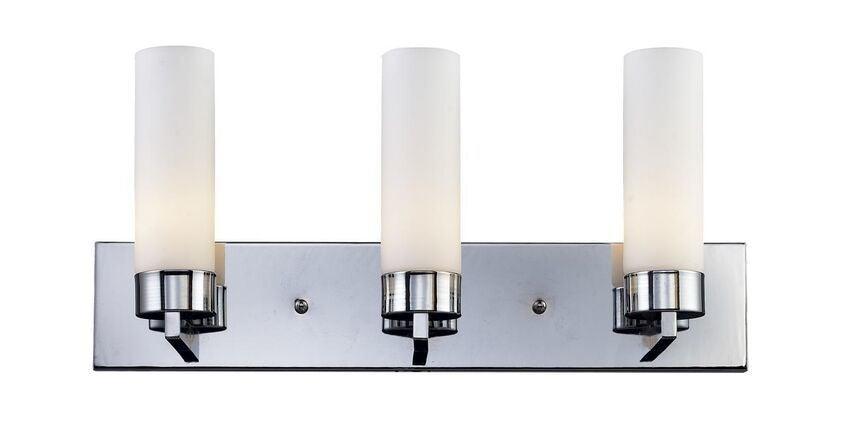 Chrome with Cylindrical Matte Opal Glass Shade Vanity Light - LV LIGHTING