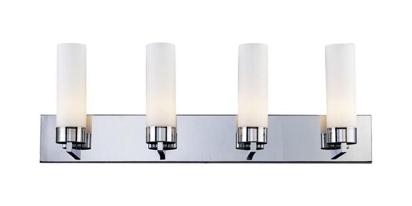 Chrome with Cylindrical Matte Opal Glass Shade Vanity Light - LV LIGHTING