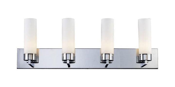 Chrome with Cylindrical Matte Opal Glass Shade Vanity Light - LV LIGHTING