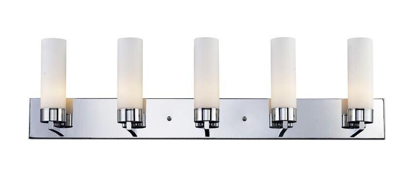 Chrome with Cylindrical Matte Opal Glass Shade Vanity Light - LV LIGHTING