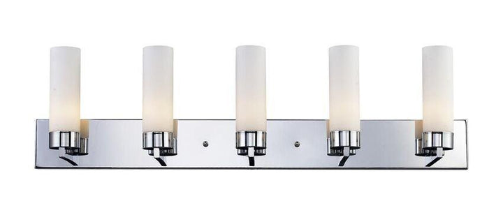 Chrome with Cylindrical Matte Opal Glass Shade Vanity Light - LV LIGHTING
