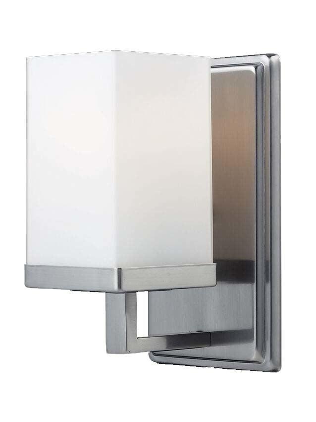 Steel with Boxy Matte Opal Glass Shade Vanity Light - LV LIGHTING