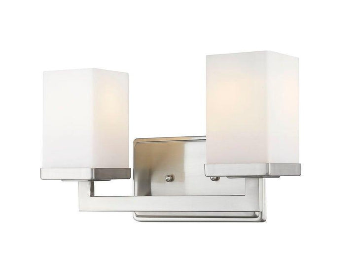 Steel with Boxy Matte Opal Glass Shade Vanity Light - LV LIGHTING