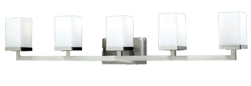 Steel with Boxy Matte Opal Glass Shade Vanity Light - LV LIGHTING