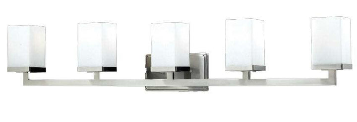 Steel with Boxy Matte Opal Glass Shade Vanity Light - LV LIGHTING