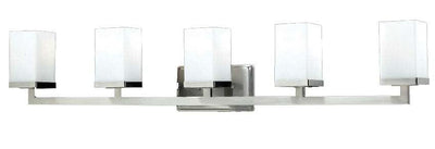 Steel with Boxy Matte Opal Glass Shade Vanity Light - LV LIGHTING
