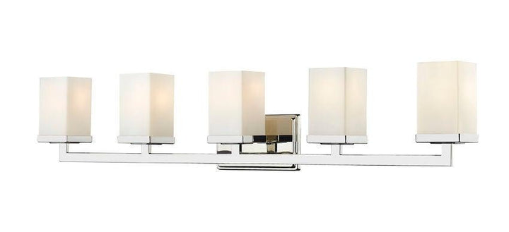 Steel with Boxy Matte Opal Glass Shade Vanity Light - LV LIGHTING