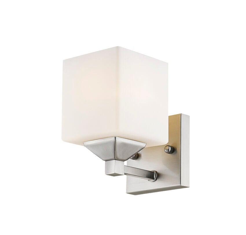Steel with Box Matte Opal Glass Shade Vanity Light - LV LIGHTING