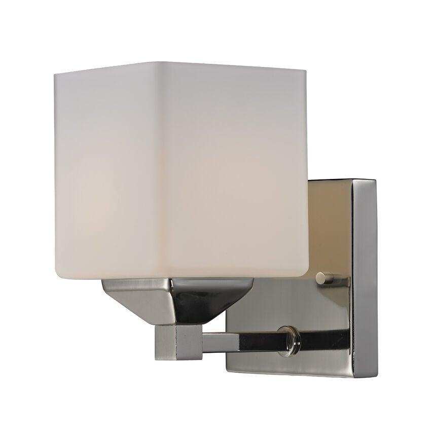 Steel with Box Matte Opal Glass Shade Vanity Light - LV LIGHTING