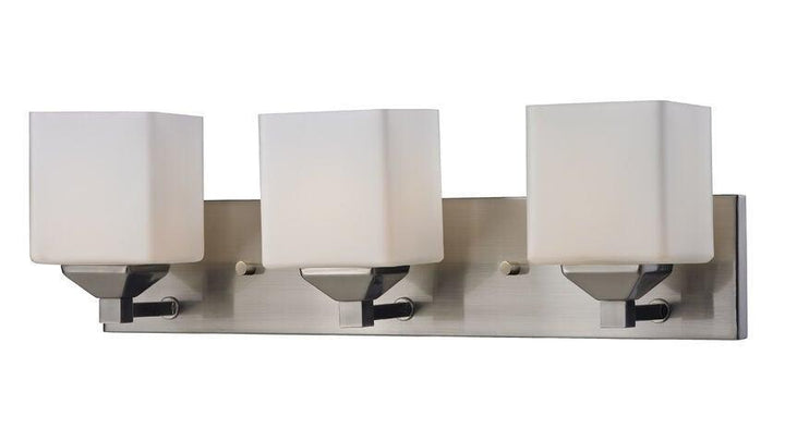 Steel with Box Matte Opal Glass Shade Vanity Light - LV LIGHTING