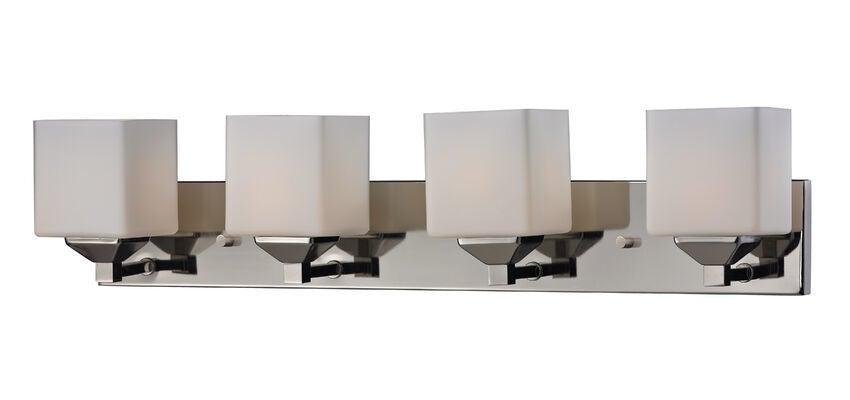 Steel with Box Matte Opal Glass Shade Vanity Light - LV LIGHTING