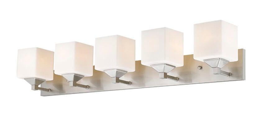Steel with Box Matte Opal Glass Shade Vanity Light - LV LIGHTING