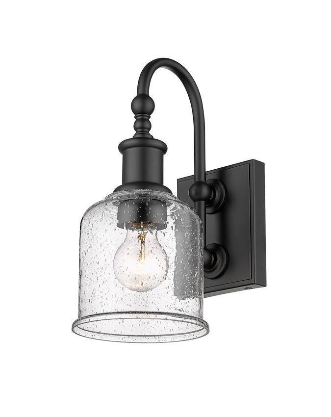Steel Curved Arm with Glass Shade Single Light Wall Sconce - LV LIGHTING