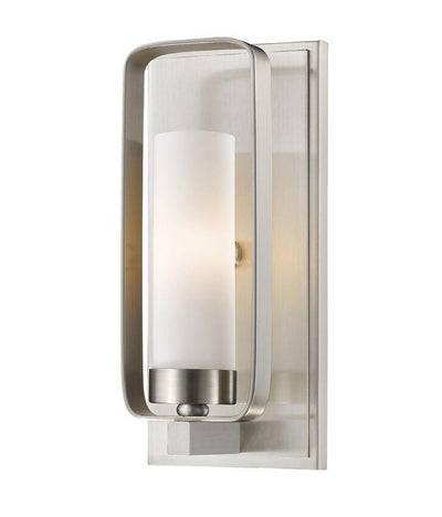 Steel with Cylindrical Matte Opal Glass Shade Wall Sconce - LV LIGHTING