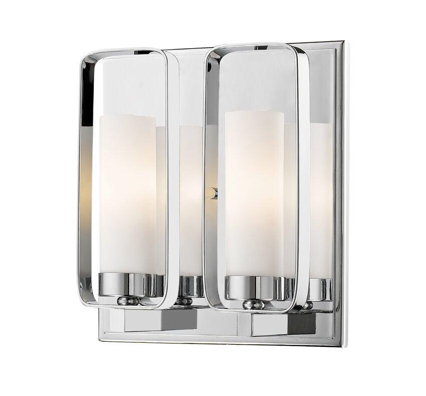 Steel with Cylindrical Matte Opal Glass Shade Wall Sconce - LV LIGHTING