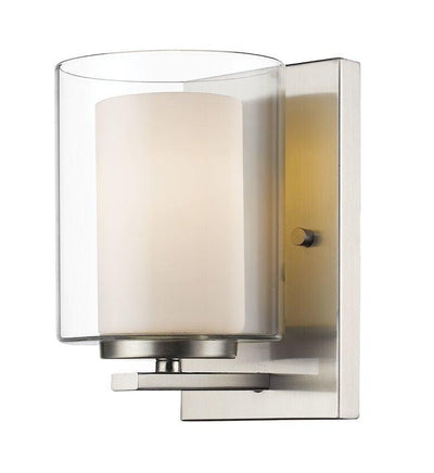 Steel with Clear and Matte Opal Glass Shade Wall Sconce - LV LIGHTING