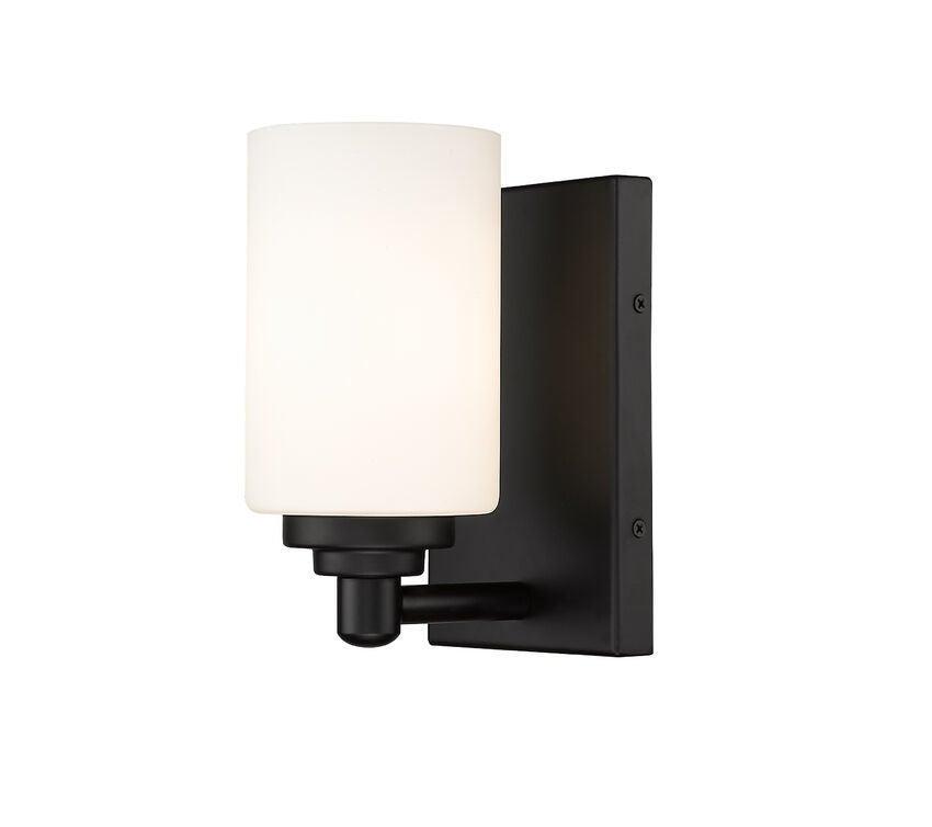 Steel with Cylindrical White Shade Wall Sconce - LV LIGHTING