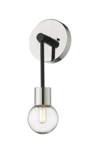 Steel with Clear Glass Globe Wall Sconce - LV LIGHTING