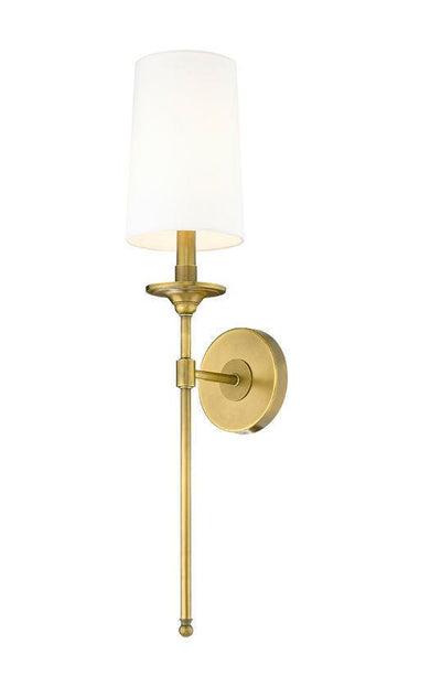 Steel with White Fabric Shade Wall Sconce - LV LIGHTING