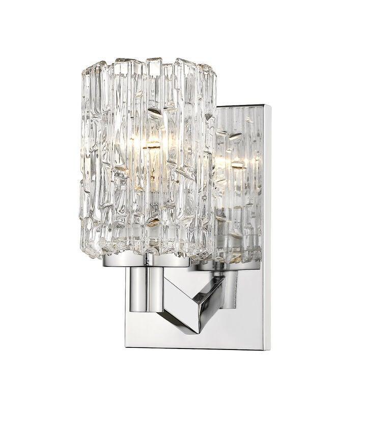 Steel with Crystal Like Glass Shade Wall Sconce - LV LIGHTING