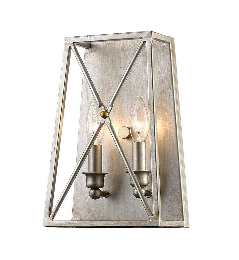 Steel with Tressel Patterned Caged Wall Sconce - LV LIGHTING