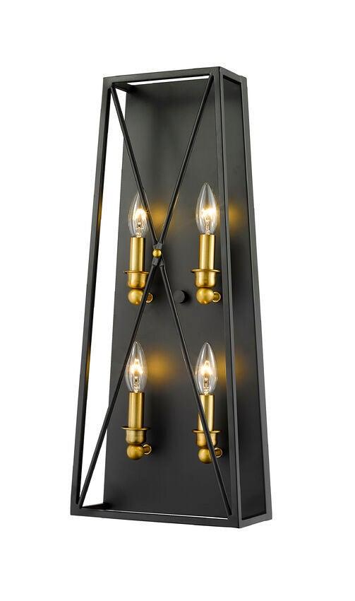Steel with Tressel Patterned Caged Wall Sconce - LV LIGHTING