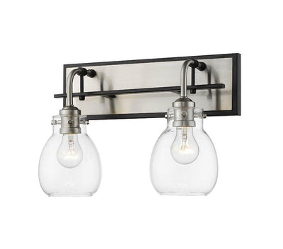 Matte Black Steel with Clear Glass Shade Wall Sconce - LV LIGHTING