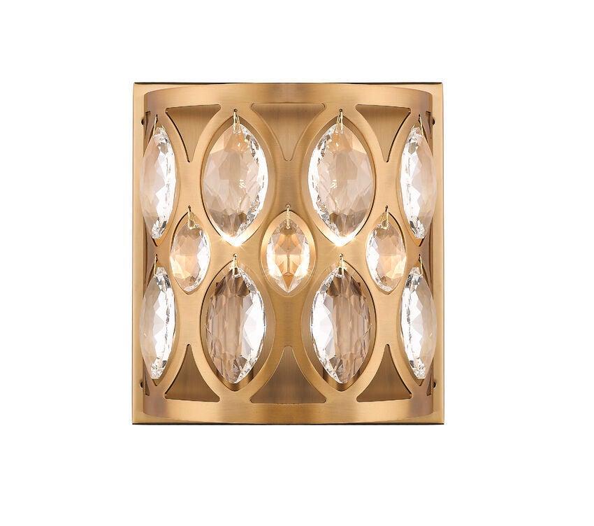 Steel with Openwork Pattern and Crystal Wall Sconce - LV LIGHTING