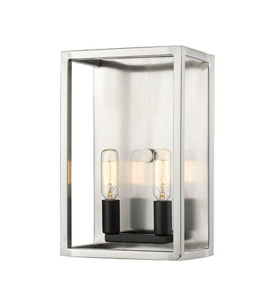 Steel Caged with 2 Light Wall Sconce - LV LIGHTING