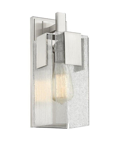 Steel with Clear Seedy Glass Shade Wall Sconce - LV LIGHTING