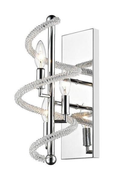 Chrome with Spiral Crystal Wall Sconce - LV LIGHTING