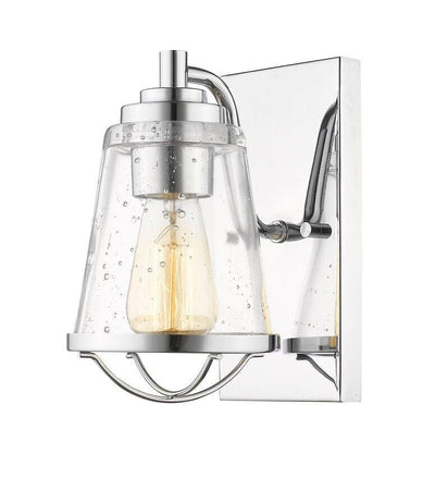 Steel with Clear Seedy Glass Marine Style Wall Sconce - LV LIGHTING